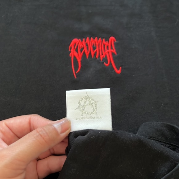 Revenge Basic Embroidered Crewneck Tshirt | Large, Black - Picture 10 of 13